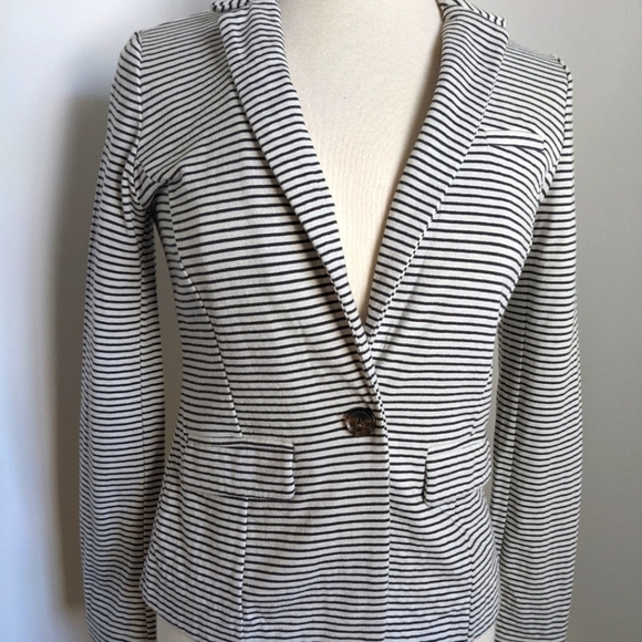 Nwt Banana Republic Stripped Cotton Blazer XS - Picture 1 of 11